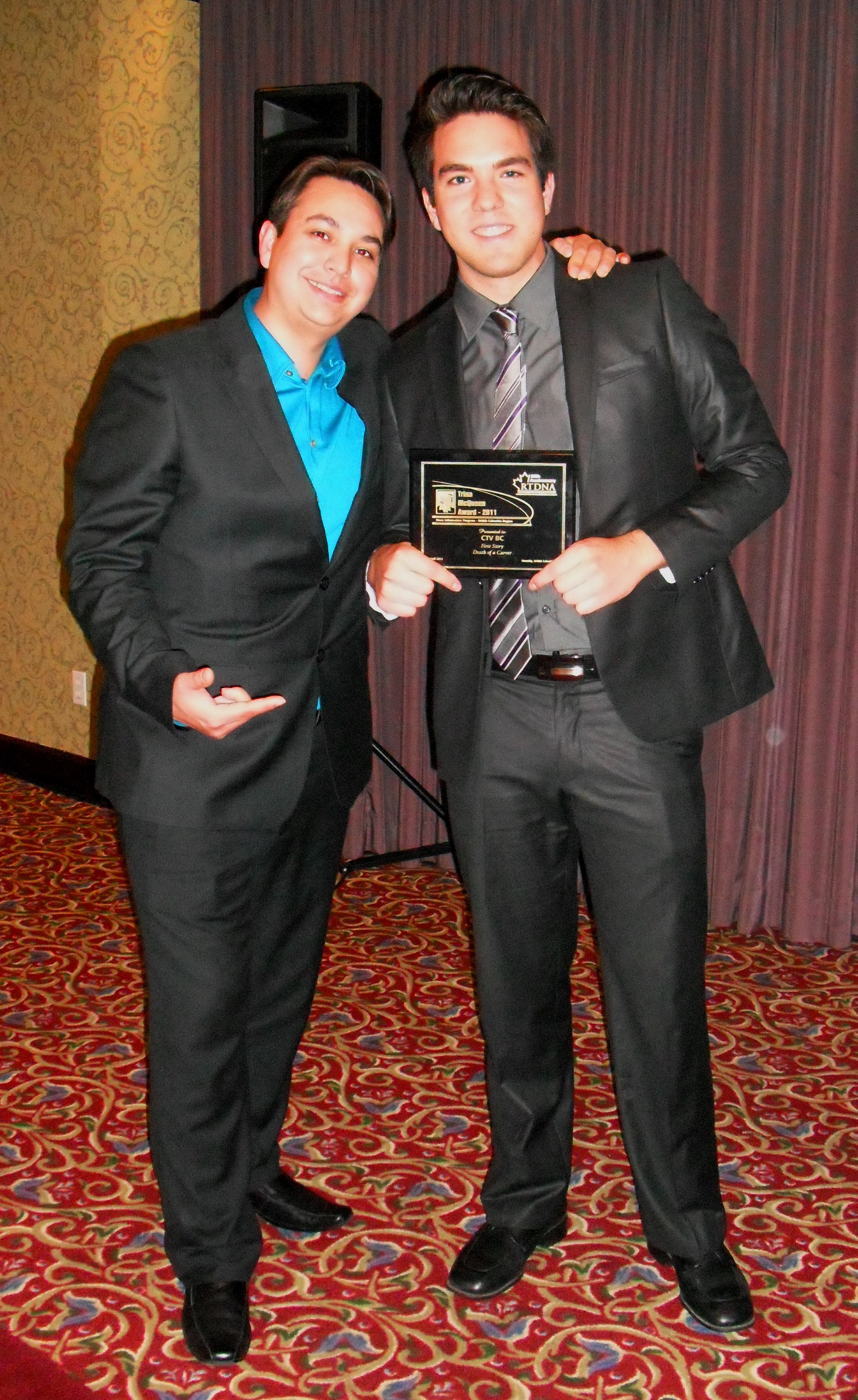 Kelvin Redvers and Pieter Romer at the 2012 RTDNA Awards for CTV First Story