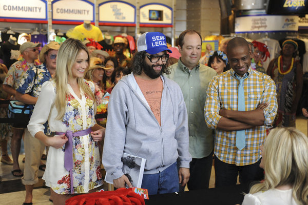 Still of Jane Krakowski, Judah Friedlander, John Lutz, Keith Powell and Katrina Bowden in 30 Rock (2006)