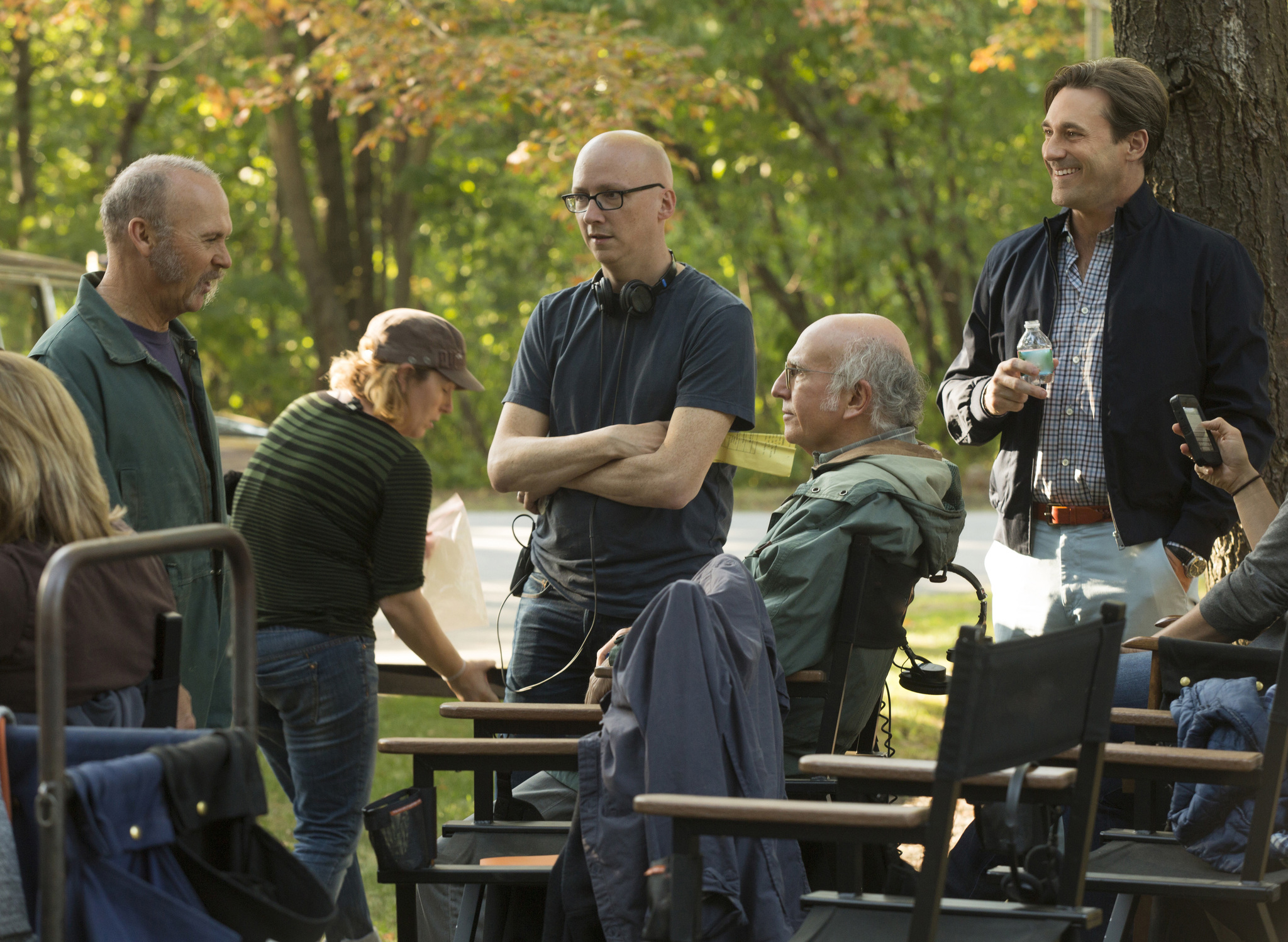 Still of Michael Keaton, Larry David, Jon Hamm and Greg Mottola in Clear History (2013)