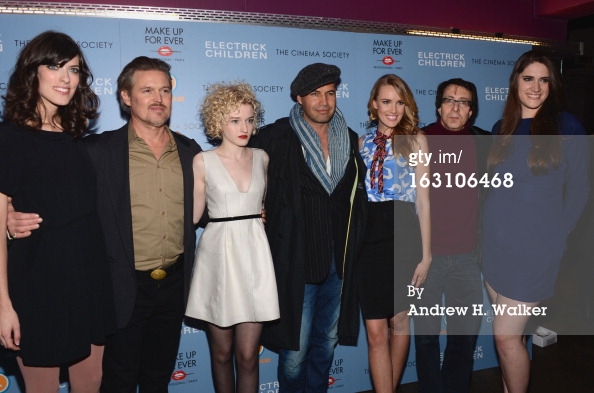 NEW YORK, NY - MARCH 04: (L-R) Rebecca Thomas, Bill Sage, Julia Garner, Billy Zane, Cassidy Gard, Richard Neustadter, and Jessica Caldwell attend The Cinema Society & Make Up For Ever screening of 'Electrick Children' at IFC Center on March 4, 2013 in New York City.