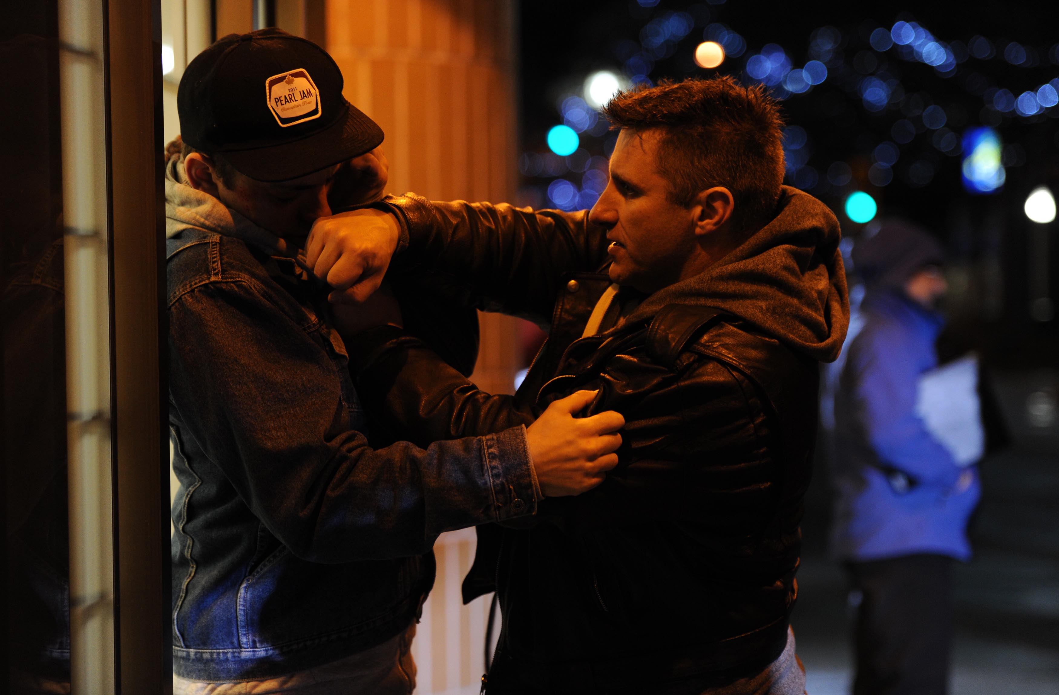 IMIM On-set - RCMP Multi-media - Actors Martin Thomson & Sean Hewlett rehearse punches.