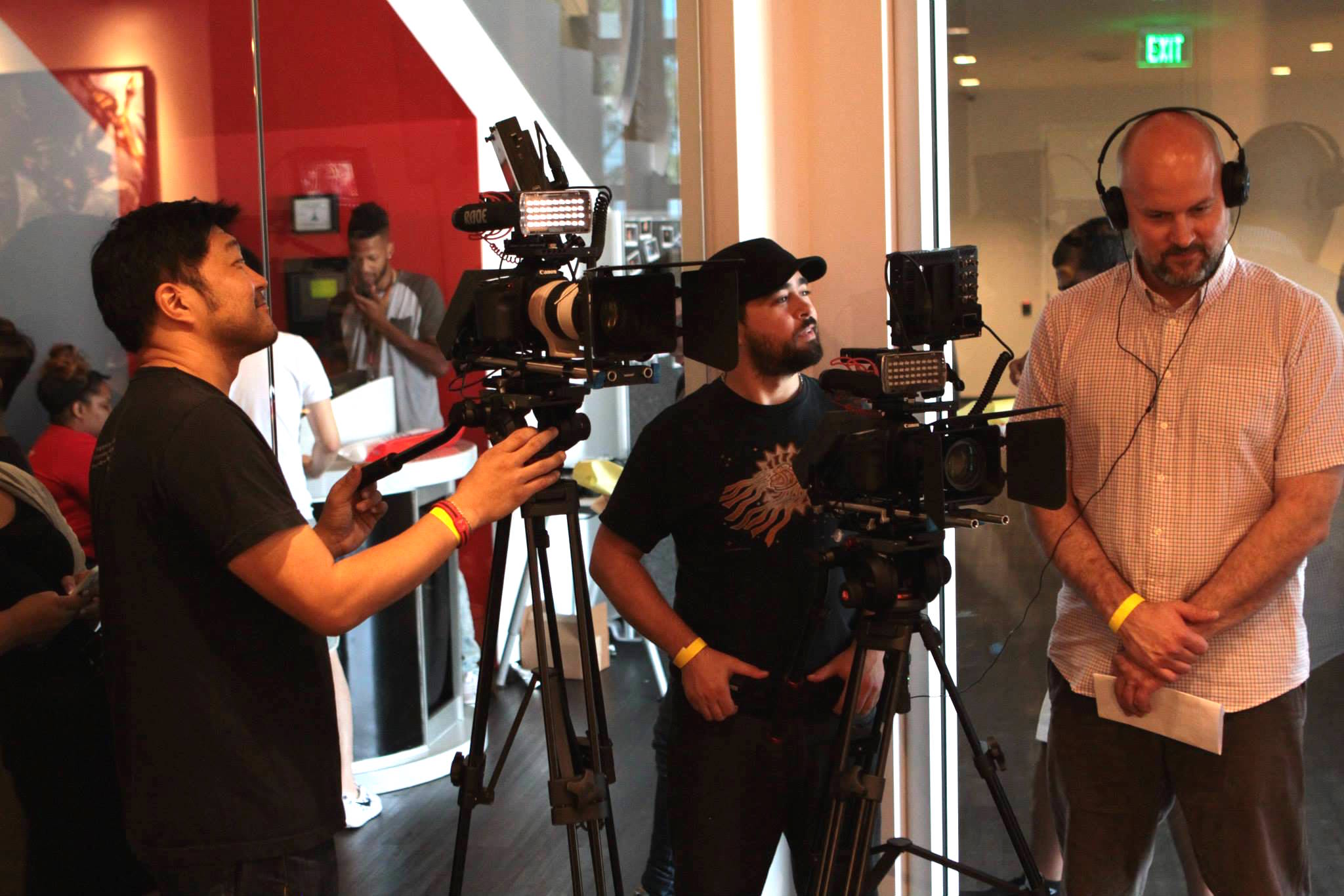 Director Jeremy Snead and crew on shoot for 'Unlocked: The World Of Games, Revealed'