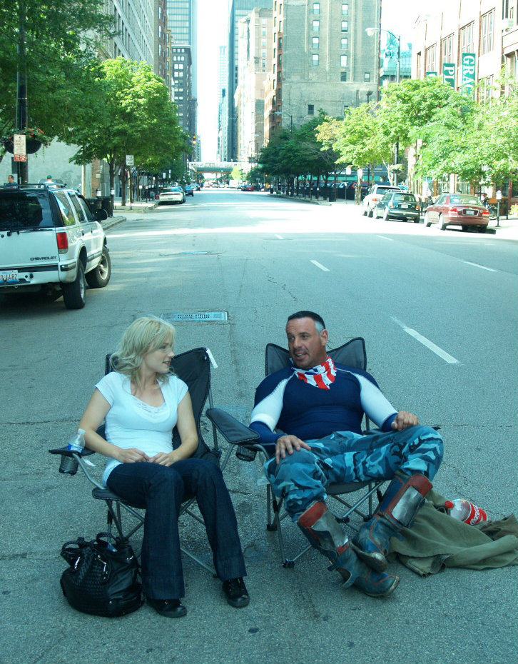 Natalie Victoria and Chuck Wagner on set of Matt Forbecks 