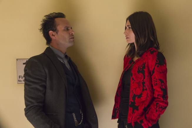 Still of Walton Goggins and Karolina Wydra in Justified (2010)