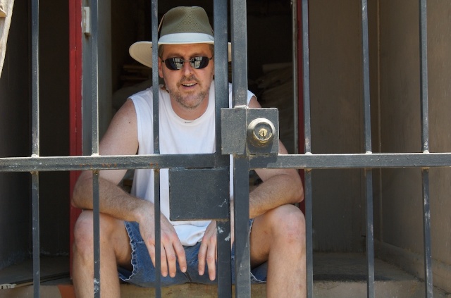 Jailed on the Mexico set.