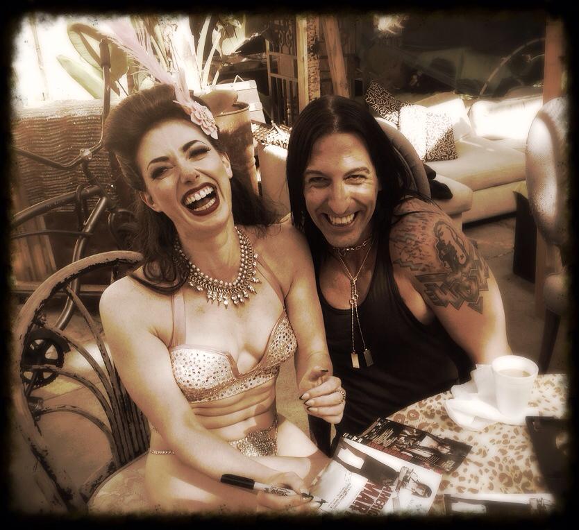 Having Fun behind the scenes with Great Friend, Tristan Risk on Fetish Factory. Directed by Staci Layne Wilson. A Blanc/ Biehn Production. Los Angeles, 2014.