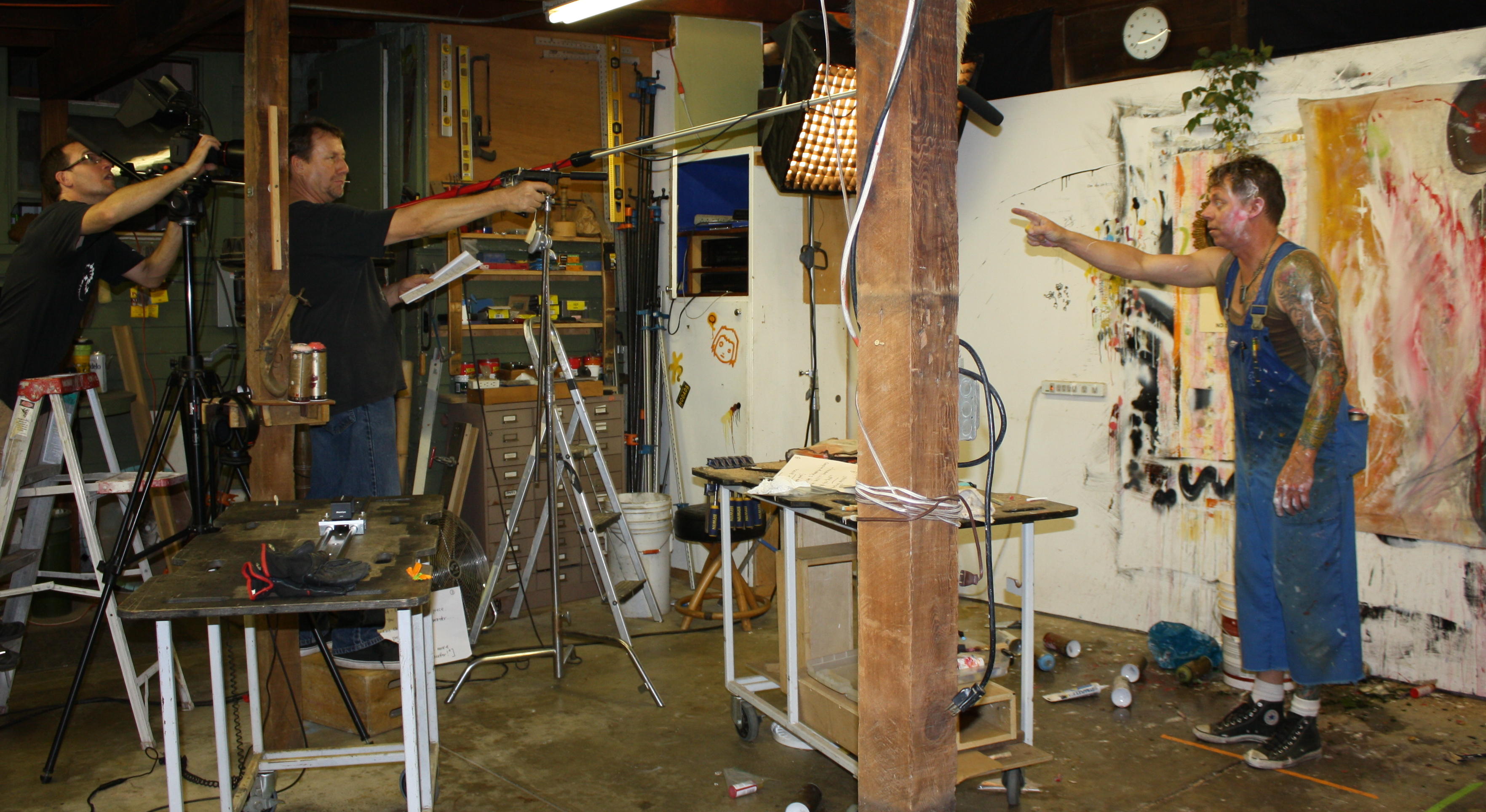 Gun POV shot Body of Work, with director, Lance Dickinson and actor, Gustaf Anders Rooth, Jr.