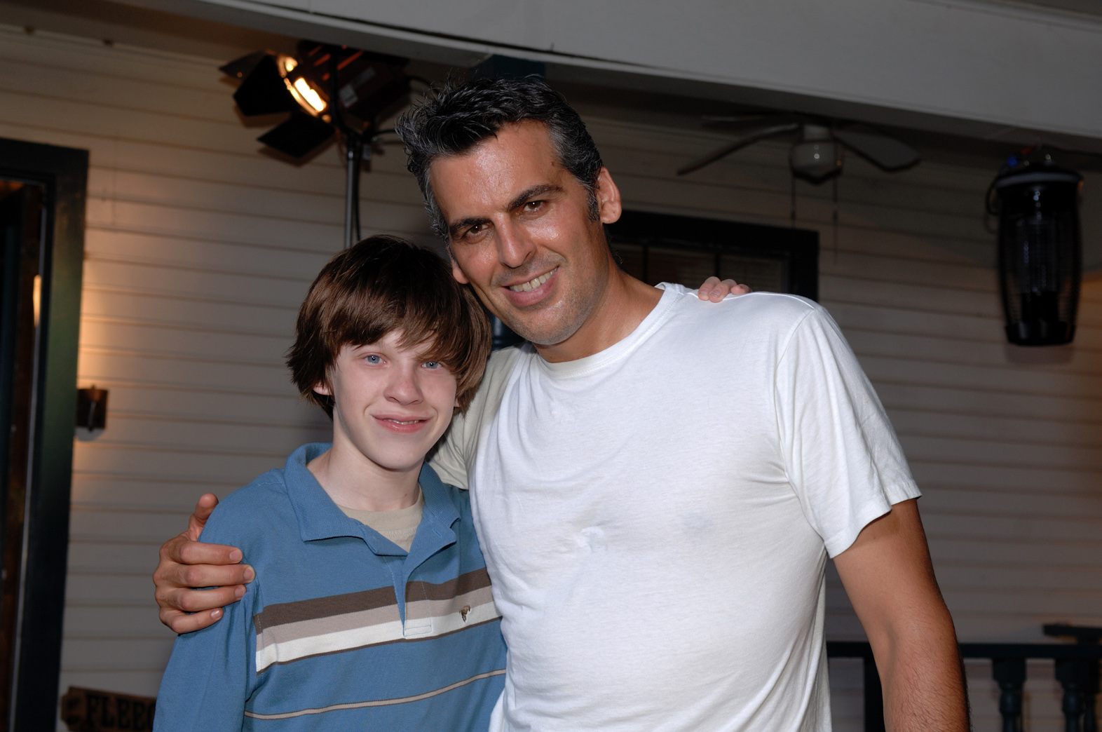 With Oded Fehr on the set of Drool