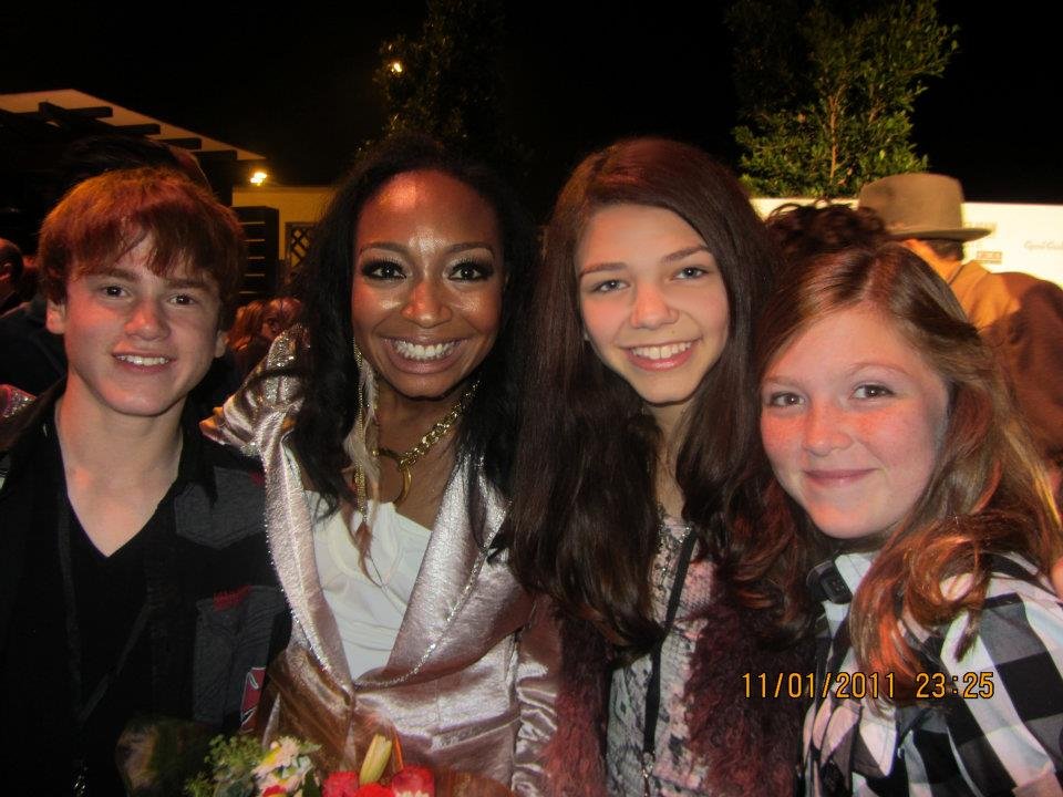 Bryce Hitchcock with Malina Moye backstage at Artists for Peace Organization's 