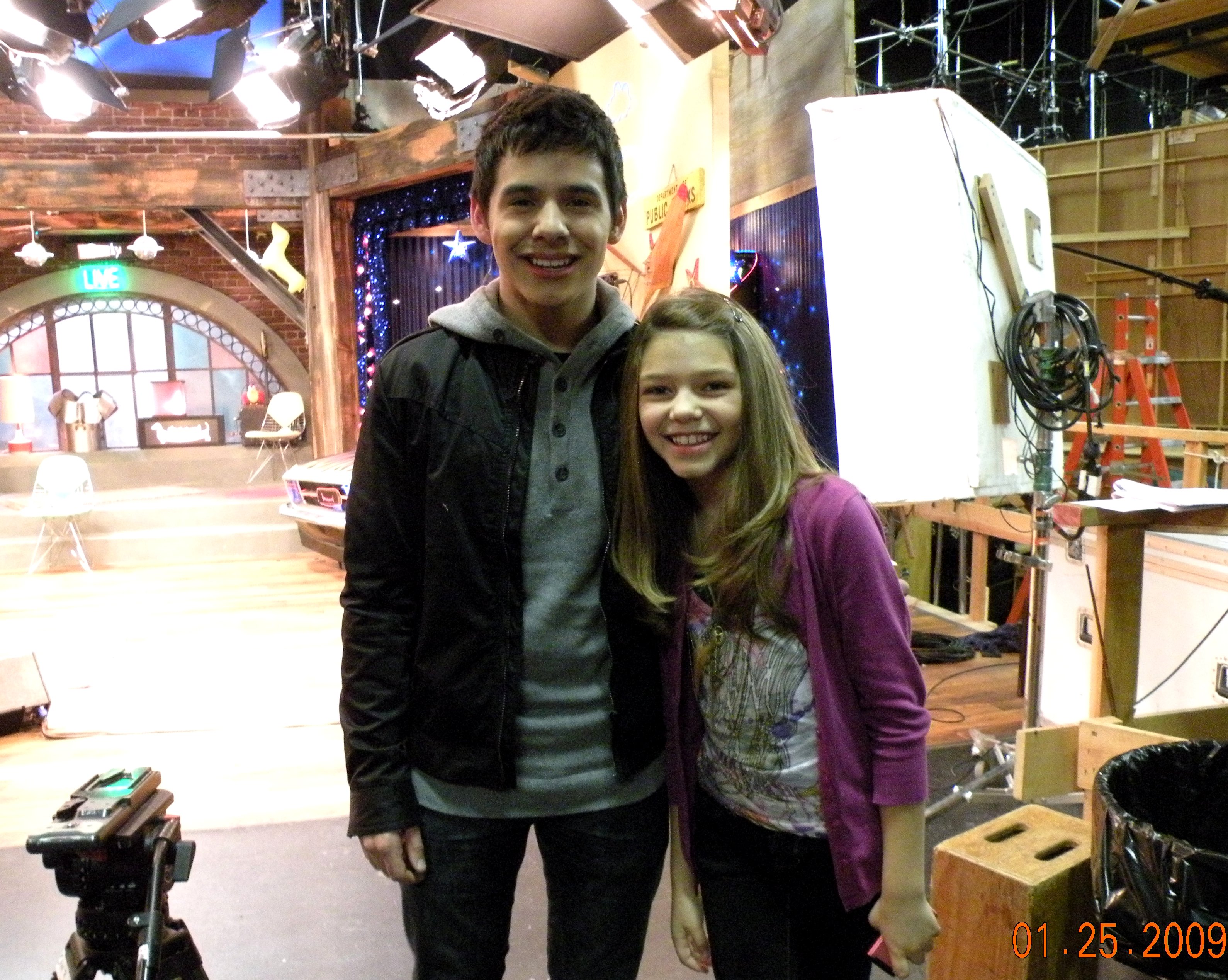 Bryce with David Archuleta on the set of iCarly - Nickelodeon's Crush Night