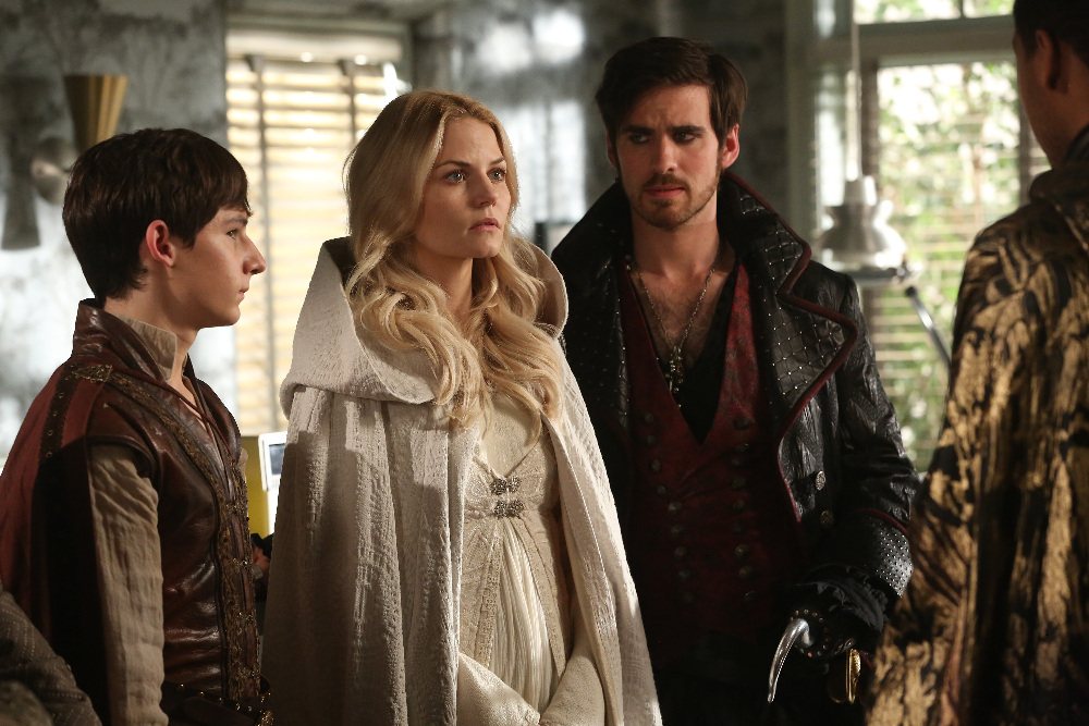 Still of Jennifer Morrison, Colin O'Donoghue, Jared Gilmore and Elliot Knight in Once Upon a Time (2011)