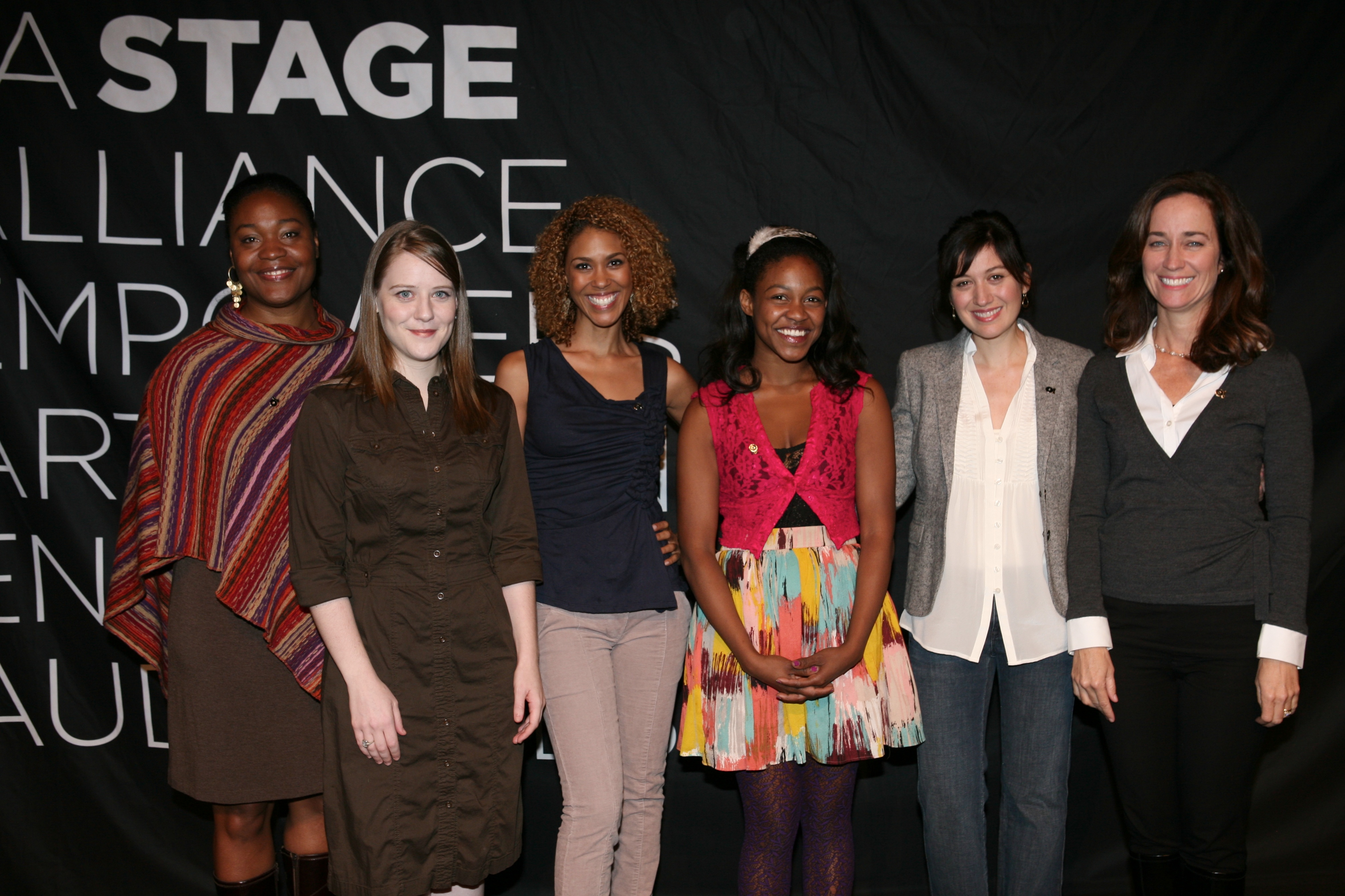 The nominees for Featured Actress in a Play at the 2011 LA Stage Alliance Ovation Awards Nominee Reception held at the Norris Center for Performing Arts on October 16, 2011 in Rolling Hills Estates, California.