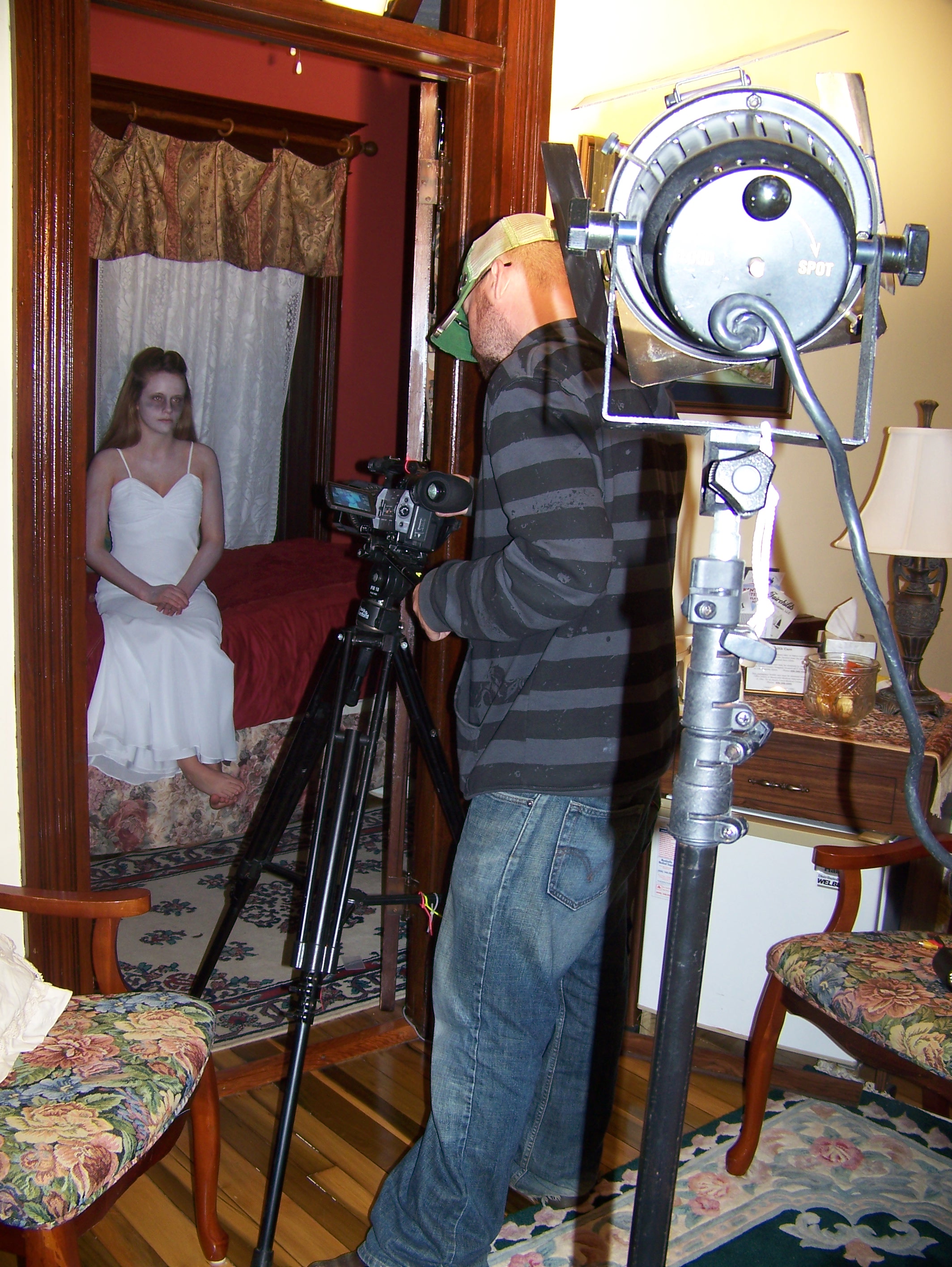 On Set filming Haunted Ky Movie