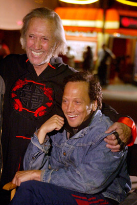 David Carradine and Rob Schneider at event of Big Stan (2007)