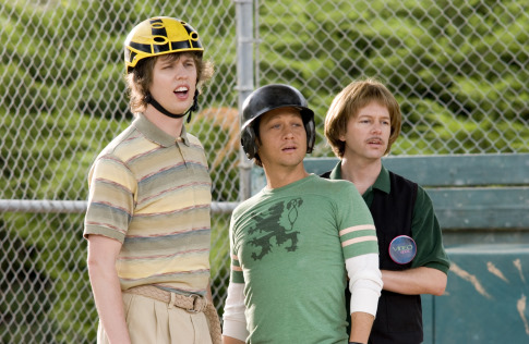 Still of Rob Schneider, David Spade and Jon Heder in The Benchwarmers (2006)