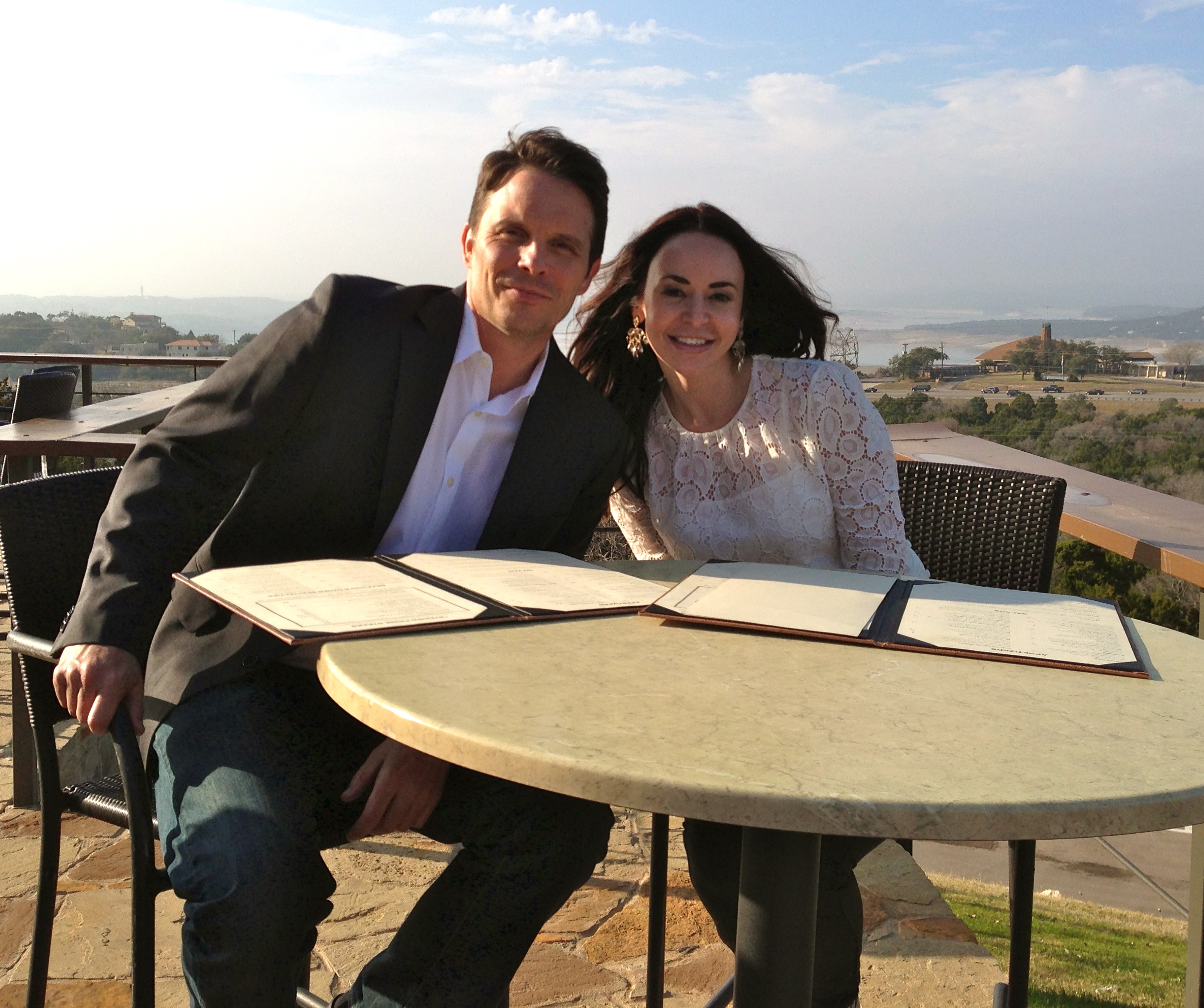 Jon Davis and Deanna Brochin, Lake Travis on set of Frame Switch