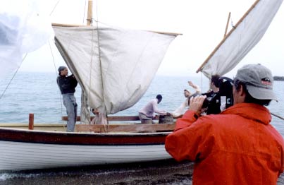 Curtis Harrison as Owen Coffin on the set of Moby Dick.