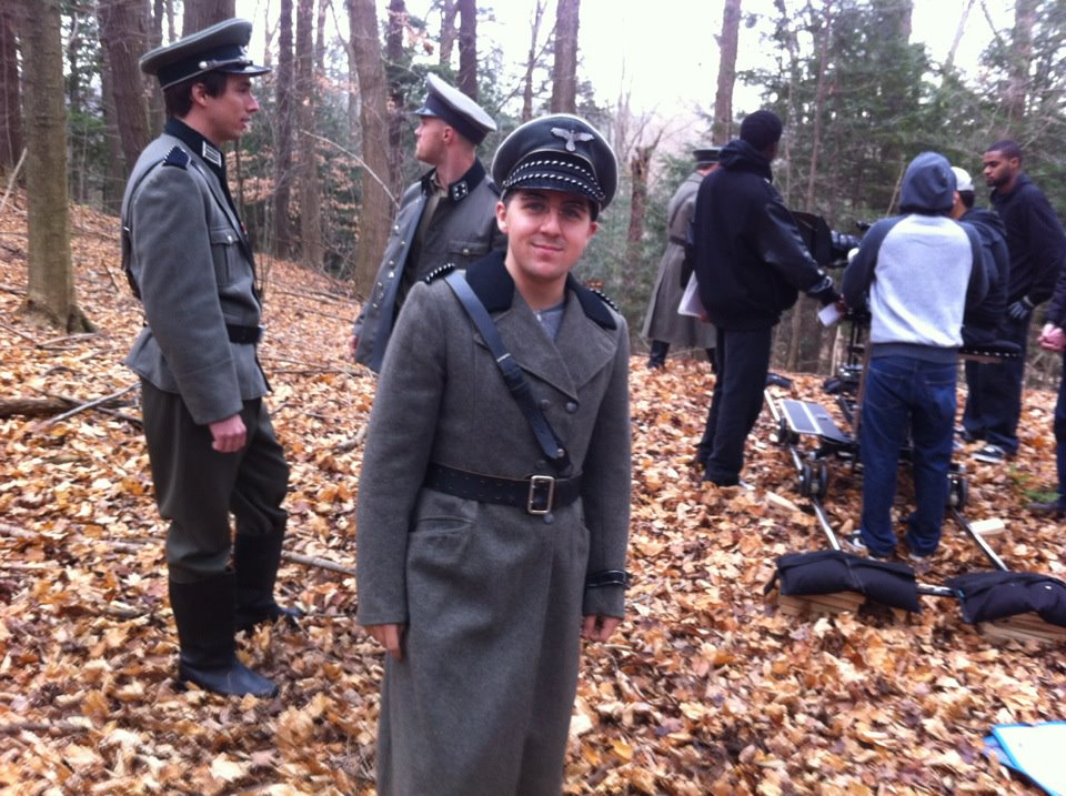 Tony playing a German Solider on the set of 