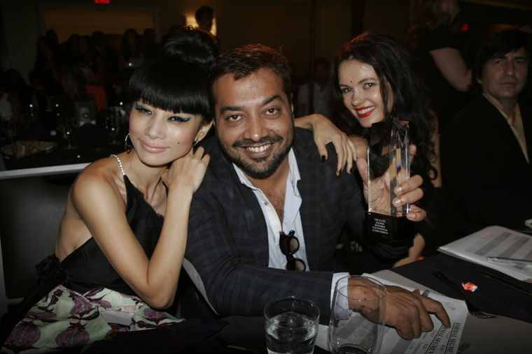 Filmmaker Anurag Kashyap showing off his award at THE ELITE AWARDS 2014. Actress Bai Ling was also a recipient at The Elite Awards 2014. Produced by Jinnder Chohaan www.TheEliteAwards.com