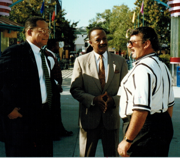 Cummings and Robert Johnson on the set at Disney