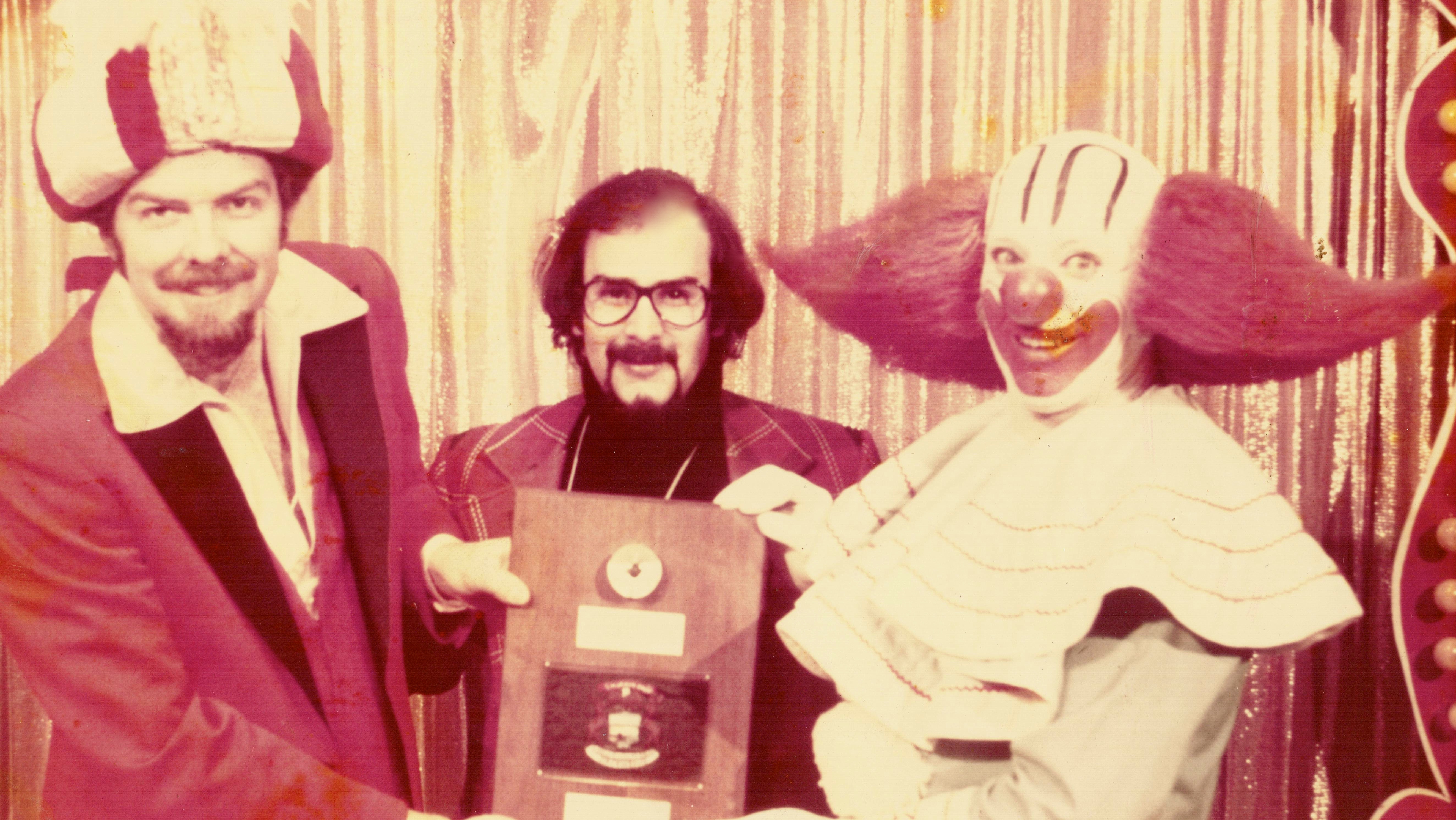 Producer JC Cummings, Larry Thompson (Whoodini) and Bozo (Art Cervi) 1st Nationally Syndicated series of Larry Harmon's Bozo's Big Top in 109 markets, 1972-76