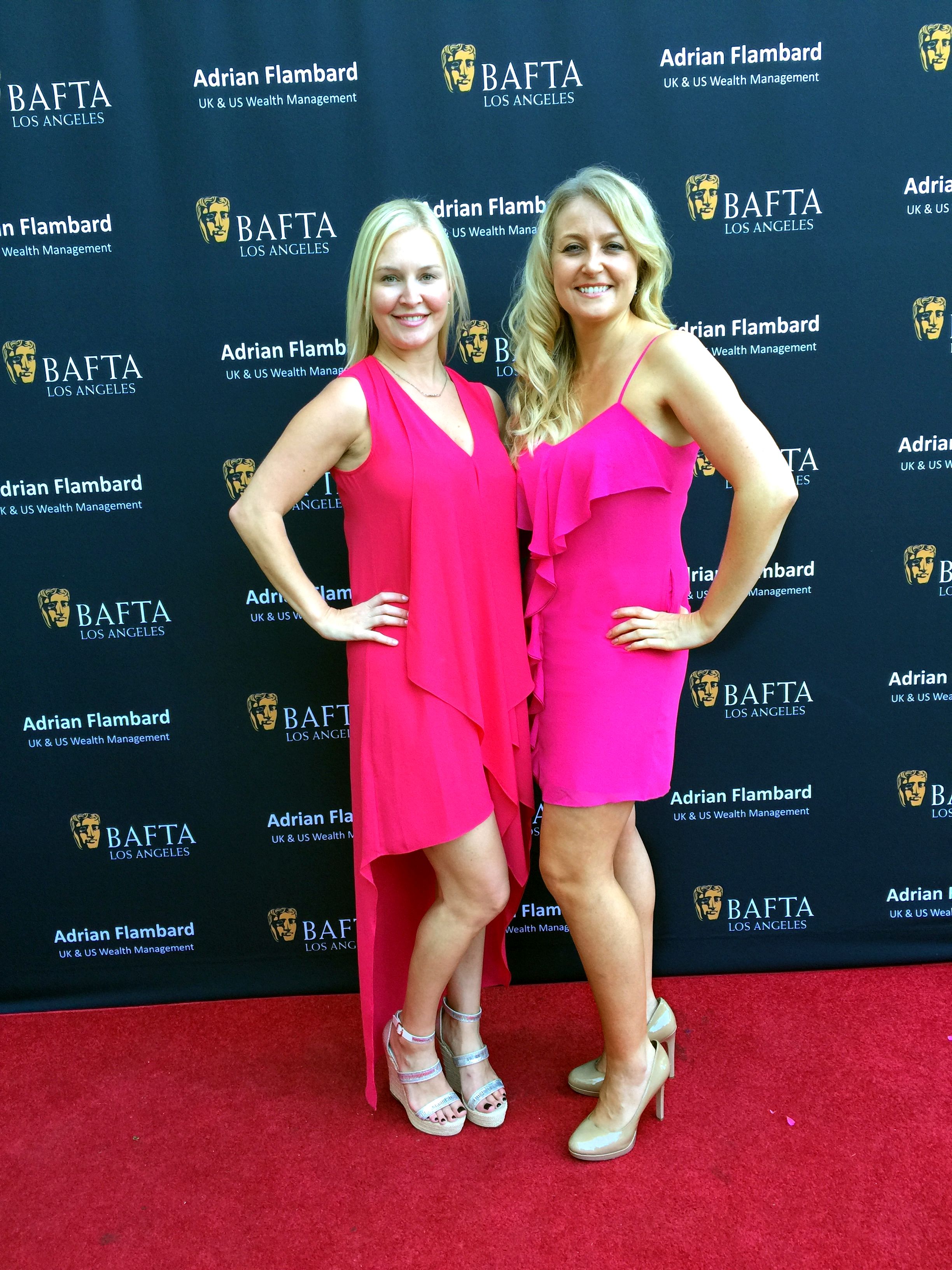 BAFTA LA Garden party Janine Gateland with Co Producer Rachel Ryling. Creating, Producing, Writing and Performing in 'F***, Marry, Kill' movie together.