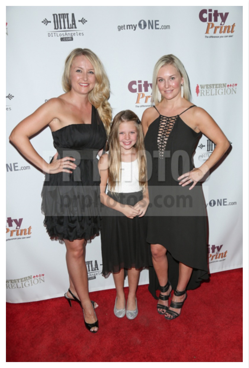 Janine attends the premiere of Western Religion. With fellow actress and producer Rachel Ryling and her daughter.