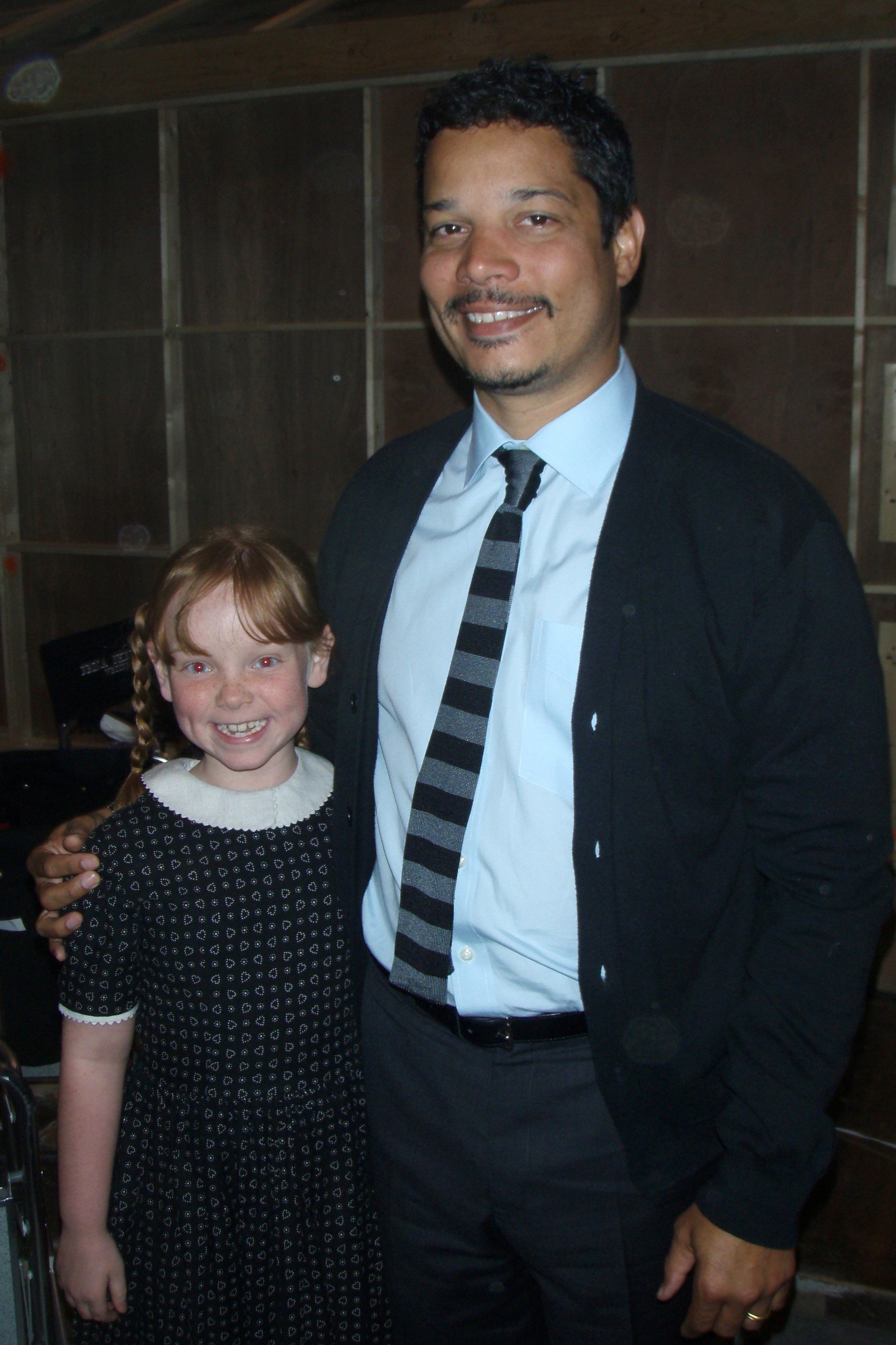 Kaleigh with Director, Kevin Bray, on set of 