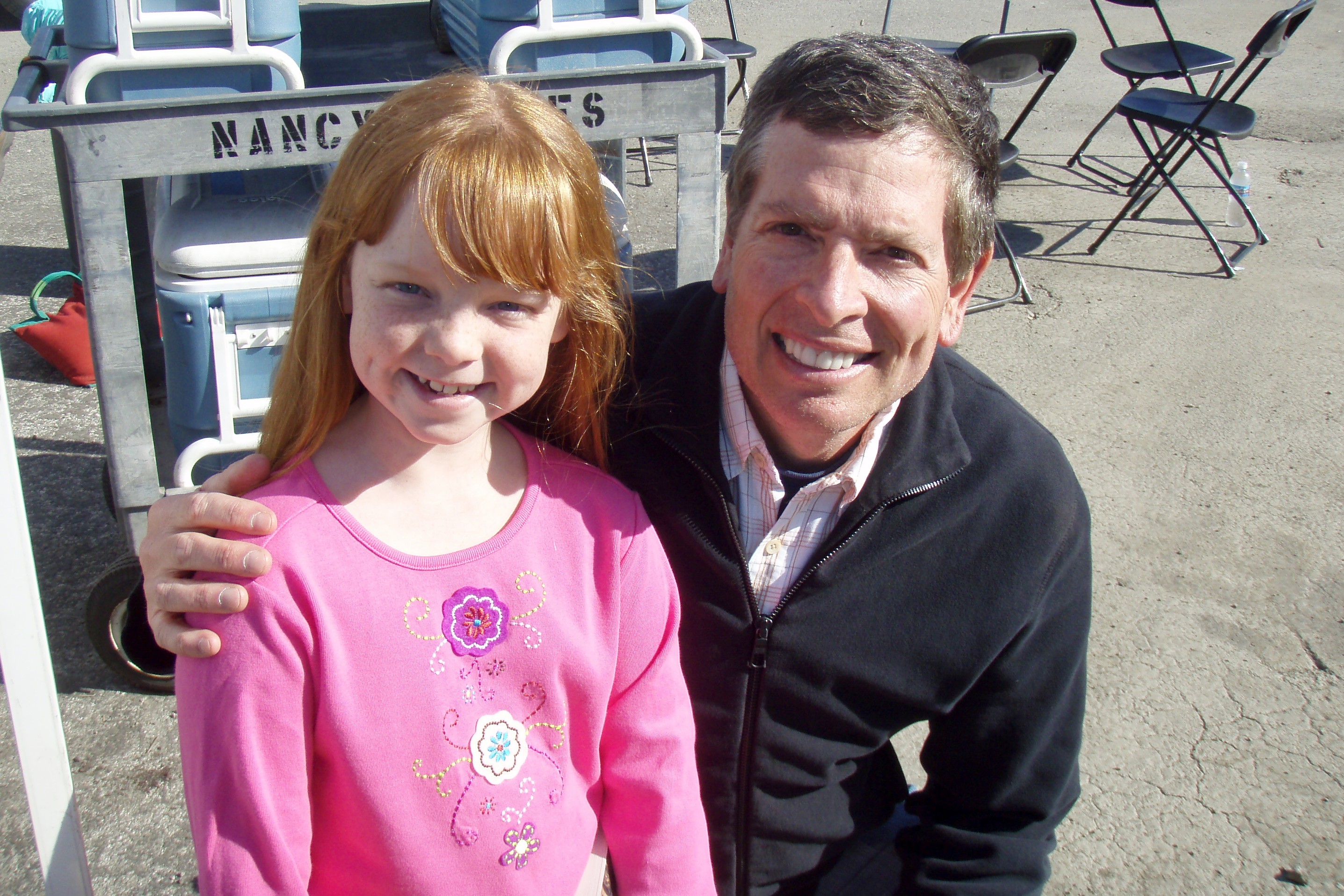 Kaleigh with Director, David Zucker, on location in 