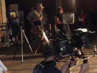 Libby Mitchell and Dean Gosdin on the set of The Prince of the City