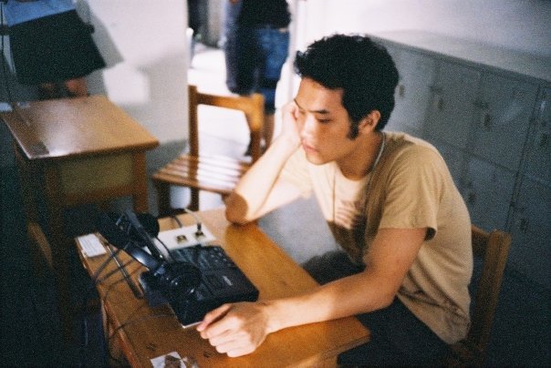 Bruce Hwang Chen on the set of Scumbag, Pervert, and the Girl in Between.