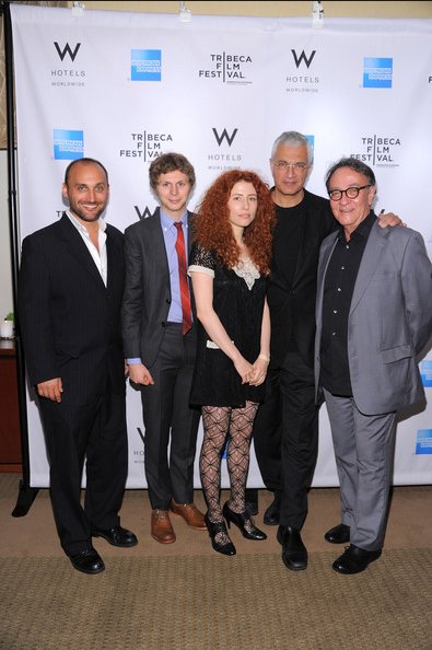 (L-R) Amir Bar-Lev, Michael Cera, winner/director Alma Har'el, Louie Psihoyos and Peter Scarlet attend the Tribeca Film Festival Awards hosted by the W Hotel Union Square at The W Hotel Union Square on April 28, 2011 in New York City. (April 27, 2011 - Photo by Mike Coppola/Getty Images North America)