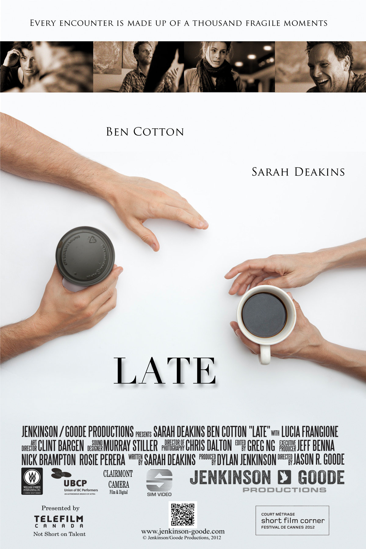 Sarah Deakins and Ben Cotton in Late (2012)
