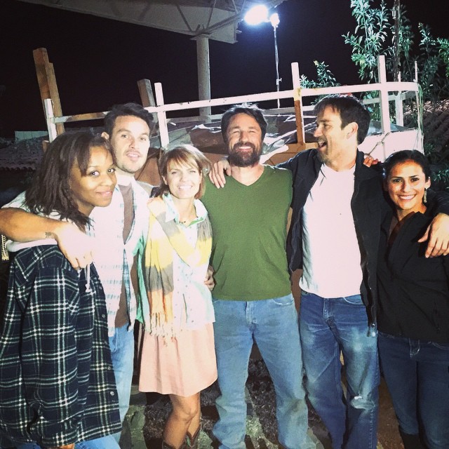 On set with Stephen Moyer, Kevin Alejandro, Kathleen Rose Perkins, Martin Henderson