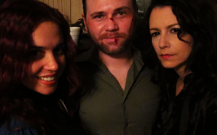 Jesse Kozel with Shannon Lark & Debbie Rochon on set of DISCIPLES