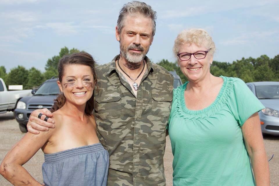 On set of BIGFOOT WARS with Mindy Raymond and C. Thomas Howell