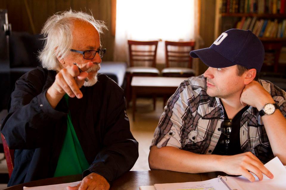 Director Thomas Torrey and cinematographer Reynaldo Villalobos on the set of House of the Righteous.