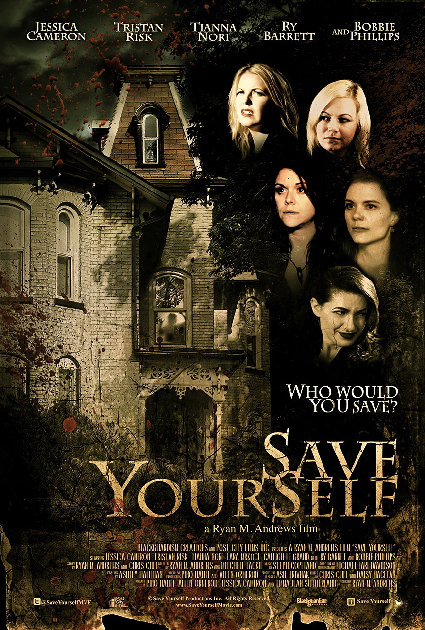 Bobbie Phillips, Tristan Risk, Ry Barrett, Jessica Cameron and Tianna Nori in Save Yourself (2015)