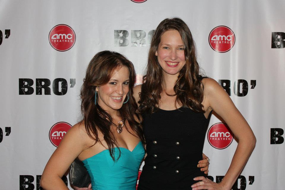 BRO' Screenwriter, Kimberly Spencer (aka Kim MacKenzie) with model, Lauren Reeves at BRO' premiere.