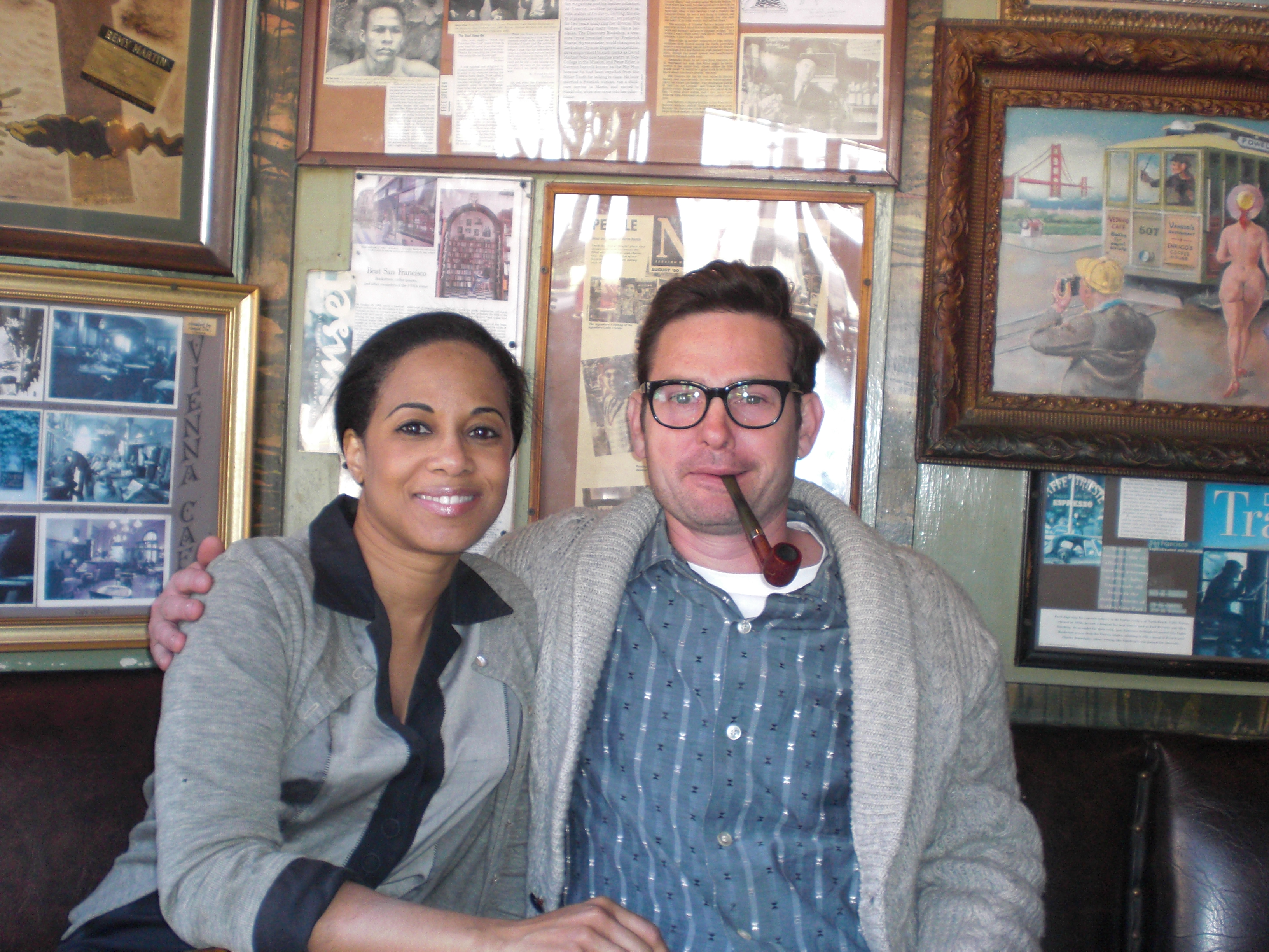 Veronica Loud and Henry Thomas between takes on the set of the feature film 