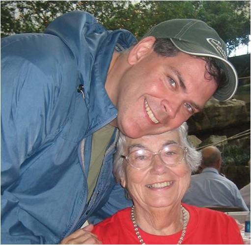Screenwriter/Filmmaker Robert Heske with his mother (Carlotta Heske) at a Cancer Survivor Day.