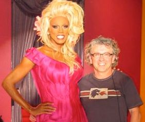 TV director Ian Stevenson directs 'Ru Paul's Drag Race'. Ian is pictured with the star herself, the amazing, the beautiful, Ru Paul. Location: Los Angeles. More at www.ianstevenson.tv