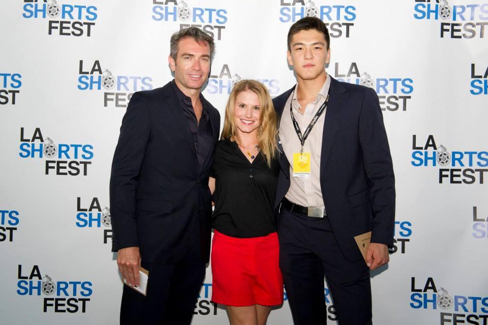 Bryant Boon, Maya Sayre, and Safar Shakeyev at the 2014 LA Shorts Fest