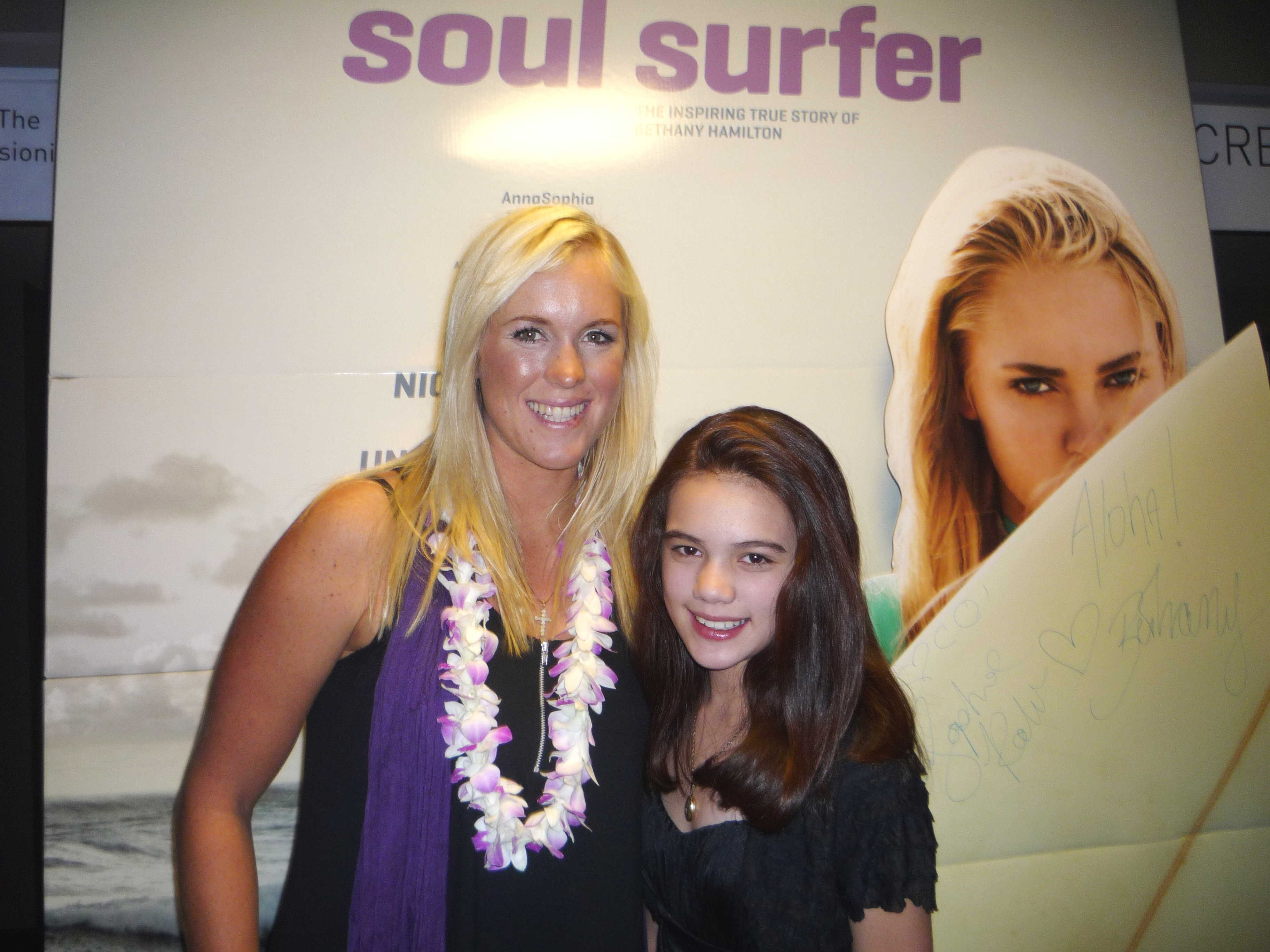 Christine Mascolo with Bethany Hamilton at the March 9, 2011, premiere of 