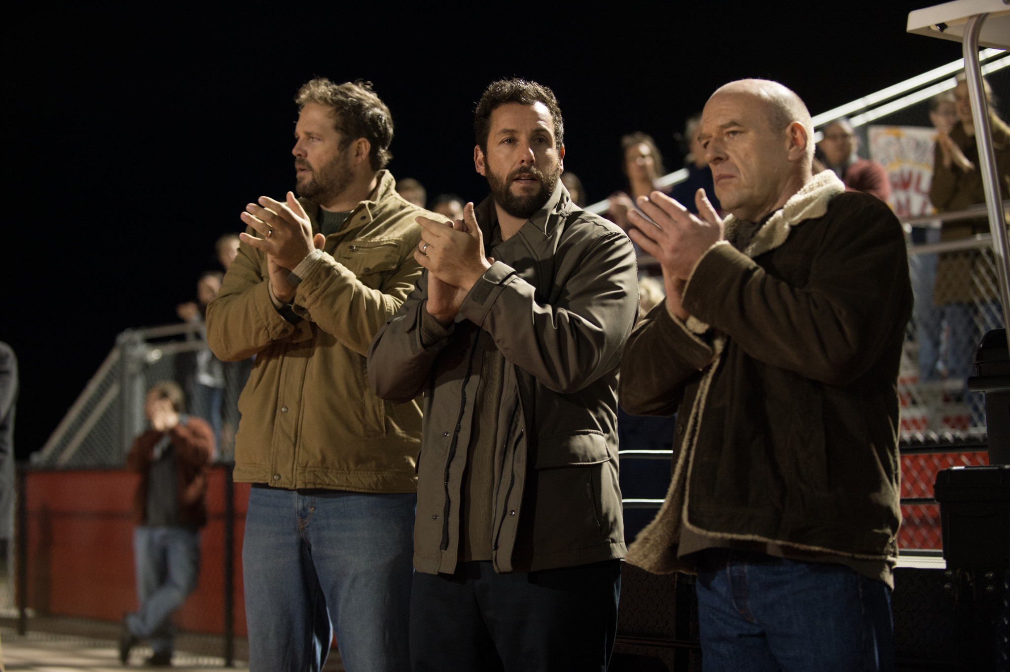 Still of Adam Sandler, David Denman and Dean Norris in Men, Women & Children (2014)