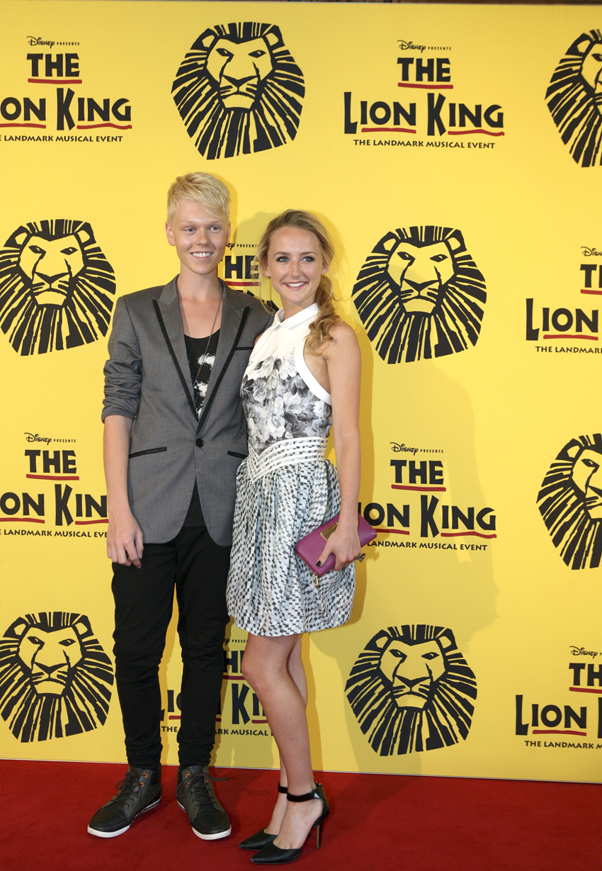 Jack Vidgen and Karli-Rae Grogan at the Opening night of 'The Lion King'.