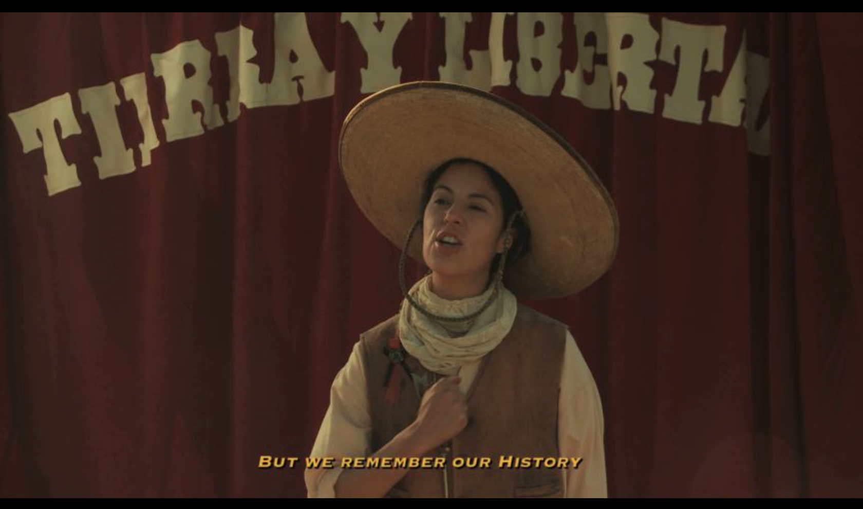 Actress Erika Sabel Flores screen grab from Outlaws
