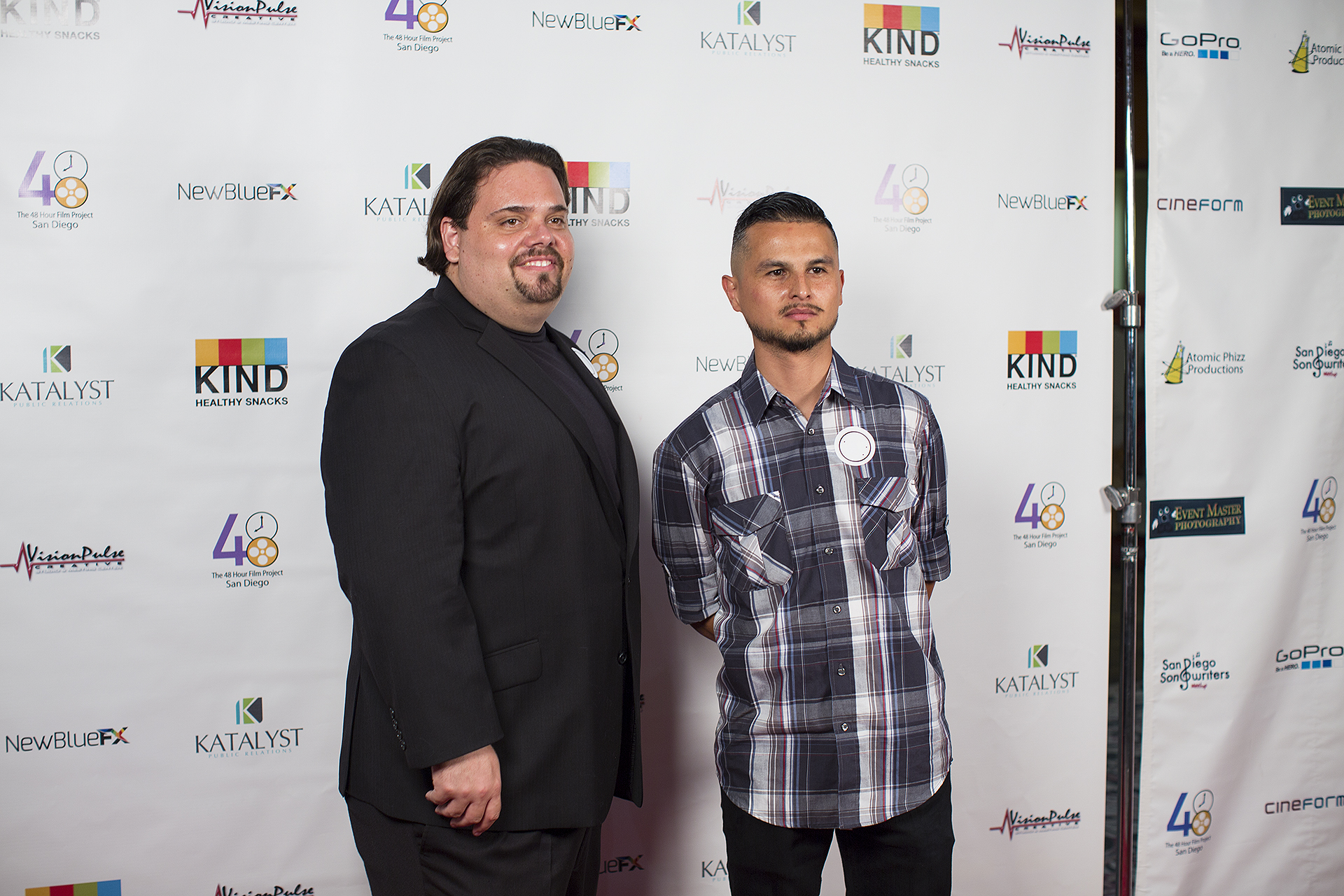 (Right) with producer Brandon A. Cottrell at the premiere of 'Shapes' (2014)
