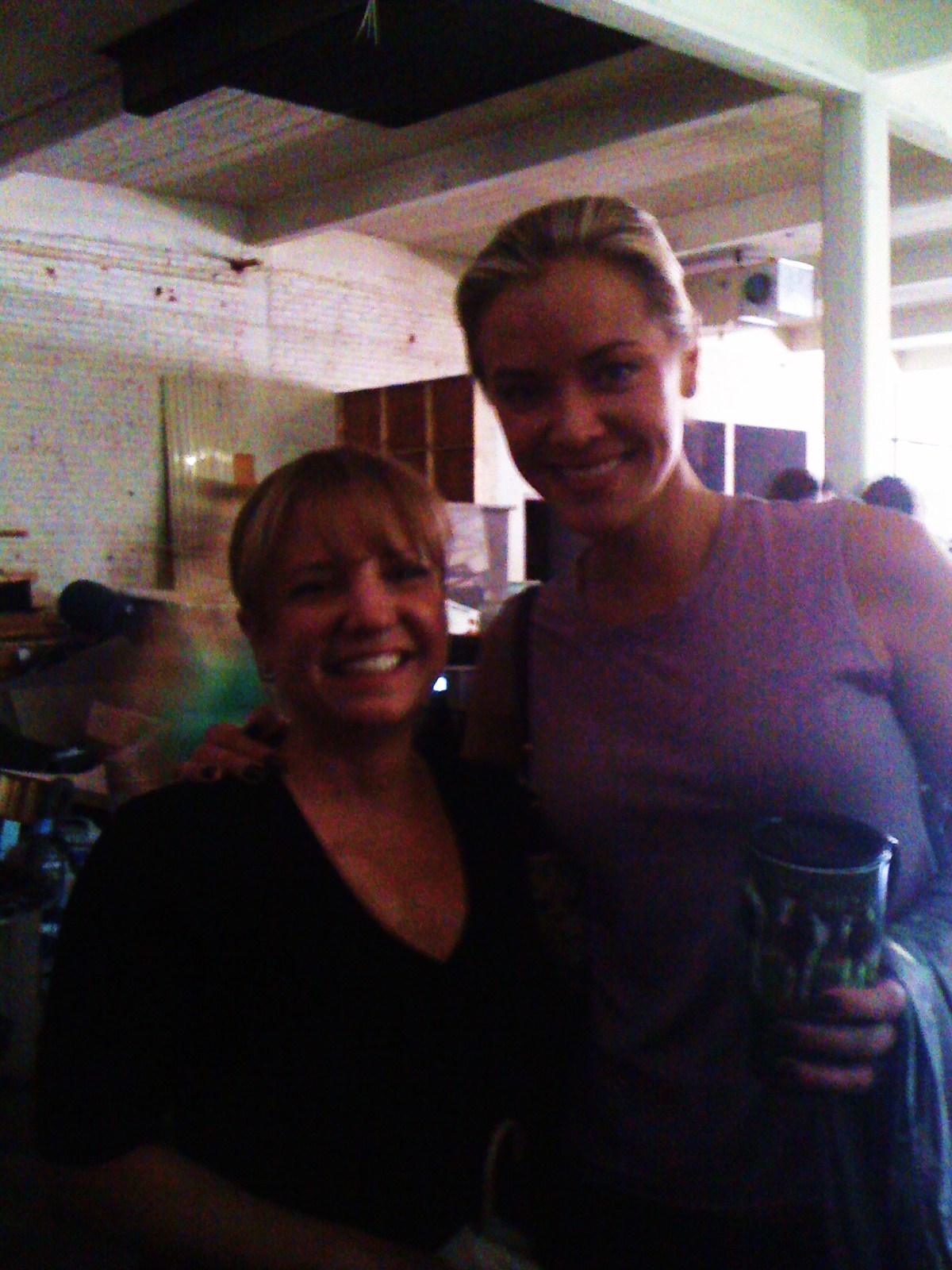 Julianne Bianchi and Kristanna Loken on the set of Dangerously Close.