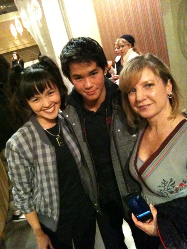 Tania Gunadi, Boo Boo Stewart, and Julianne Bianchi at a publicity event in Hollywood.